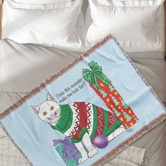 Ugy Christmas Sweater Funny Cat Decke