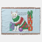 Ugy Christmas Sweater Funny Cat Decke (Vorderseite)