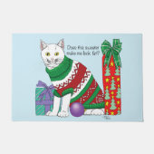 Ugy Christmas Sweater Funny Cat Fußmatte (Vorderseite)
