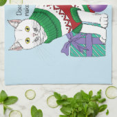 Ugy Christmas Sweater Funny Cat Geschirrtuch (Gefaltet)