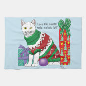 Ugy Christmas Sweater Funny Cat Geschirrtuch (Horizontal)