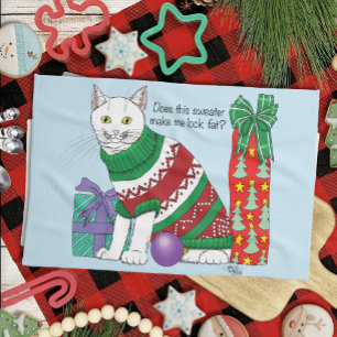 Ugy Christmas Sweater Funny Cat Geschirrtuch