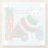 Ugy Christmas Sweater Funny Cat Glasuntersetzer (Rückseite)