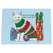 Ugy Christmas Sweater Funny Cat Große Geschenktüte (Vorderseite)