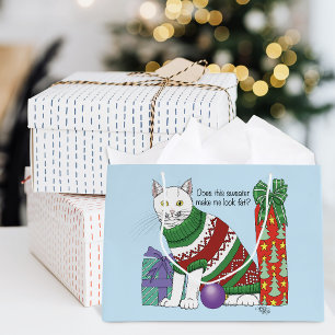 Ugy Christmas Sweater Funny Cat Große Geschenktüte