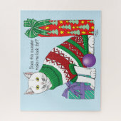 Ugy Christmas Sweater Funny Cat Puzzle (Vertikal)