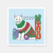 Ugy Christmas Sweater Funny Cat Serviette (Vorderseite)