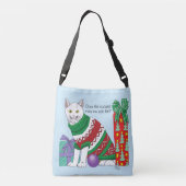 Ugy Christmas Sweater Funny Cat Tragetaschen Mit Langen Trägern (Rückseite)