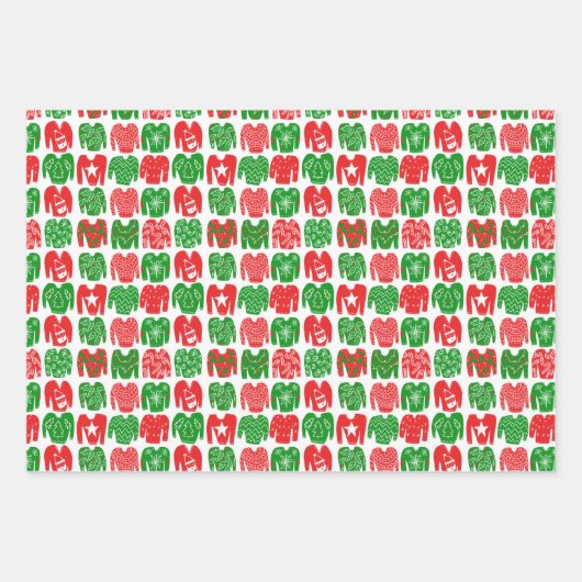 Ugy Christmas Sweater Happy Holidays Geschenk Geschenkpapier Set (Vorderseite)