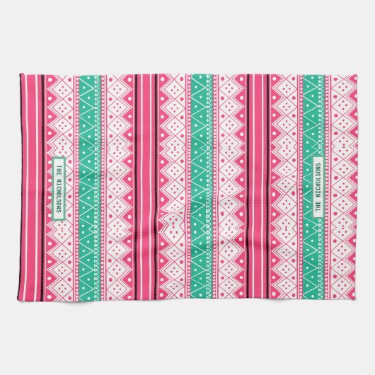 Ugy Christmas Sweater Pattern Geschirrtuch (Horizontal)