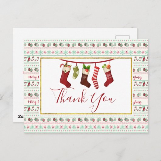 Ugy Christmas Sweater Pattern Postkarte (Vorne/Hinten)