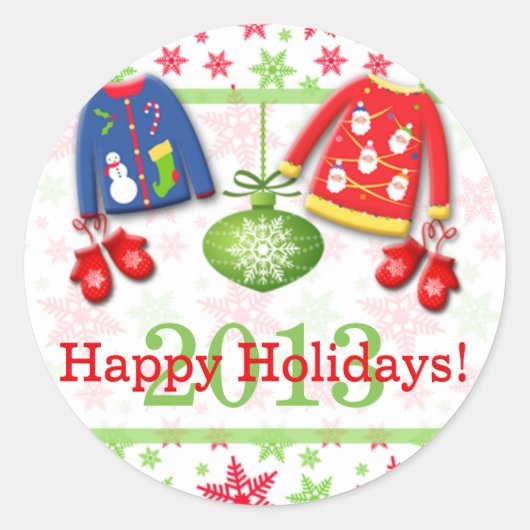 Ugy Christmas Sweaters Happy Holidays Sticker 3 (Vorderseite)