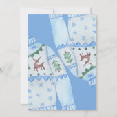 Ugy Sweater Christmas Blue Watercolor Rustikal Einladung (Rückseite)
