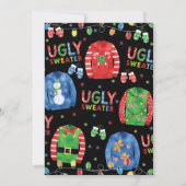 Ugy Sweater Christmas Party Tacky Vest Chalkboard Einladung (Rückseite)