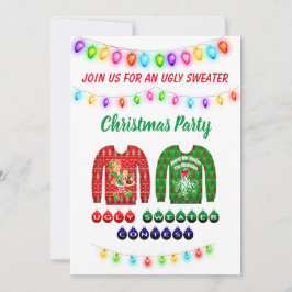 Ugy Sweater Contest Buntes Weihnachtsfest Party Einladung
