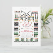 Ugy Sweater Modernes skandinavisches Weihnachtsfes Einladung (Stehend Vorderseite)