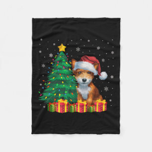 Ugy Toy Fox Terrier Weihnachtsmannmütze Weihnachts Fleecedecke