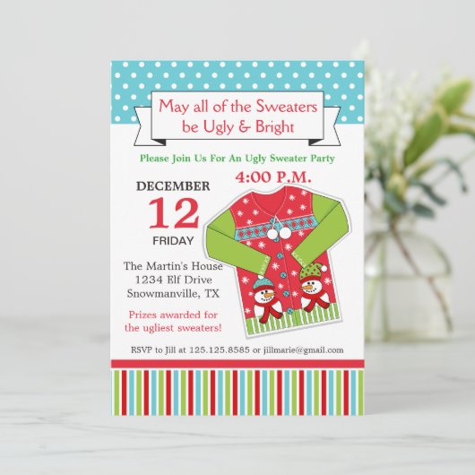 Ugyles Weihnachtsgeschenk Einladung (Stehend Vorderseite)