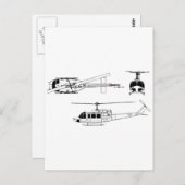 UH1 Huey Blueprint (Iriquois) Postkarte (Vorne/Hinten)