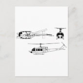 UH1 Huey Blueprint (Iriquois) Postkarte (Vorderseite)