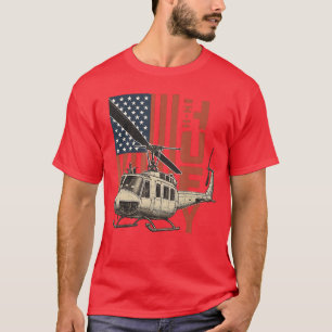 UH1 Huey Militärhubschrauber Luftfahrt Amerikanisc T-Shirt