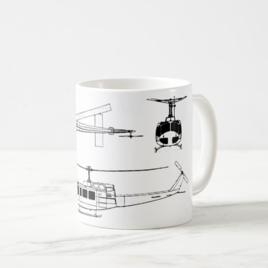 UH1 Huey Plan (Iriquois) Kaffeetasse (VorderseiteRechts)