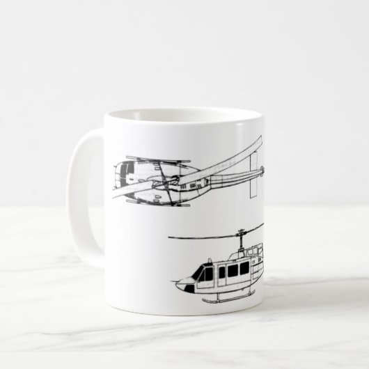 UH1 Huey Plan (Iriquois) Kaffeetasse (Vorderseite Links)