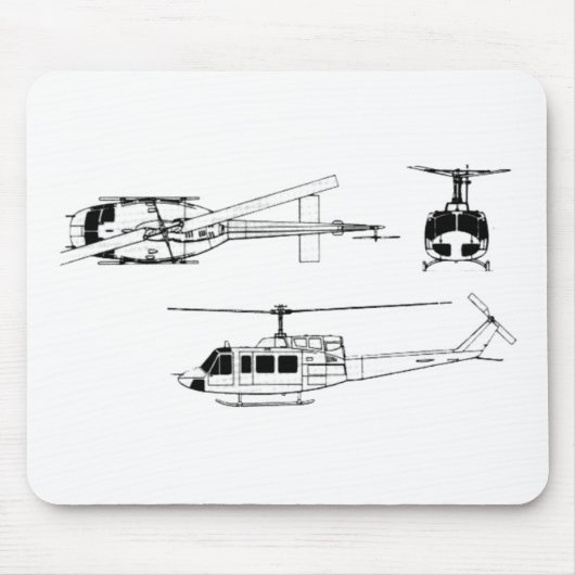 UH1 Huey Plan (Iriquois) Mousepad (Vorne)