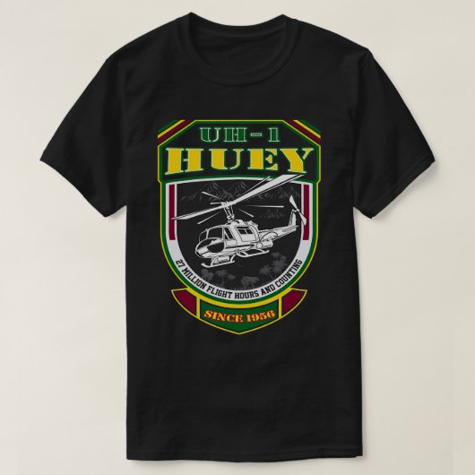 UH1 Huey Seit 1956 Vietnam Veteran Pilot 334 T-Shirt (Design vorne)