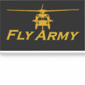 UH60 Blackhawk Fly Army - Transparent 4" breit Aufkleber (Vorderseite)