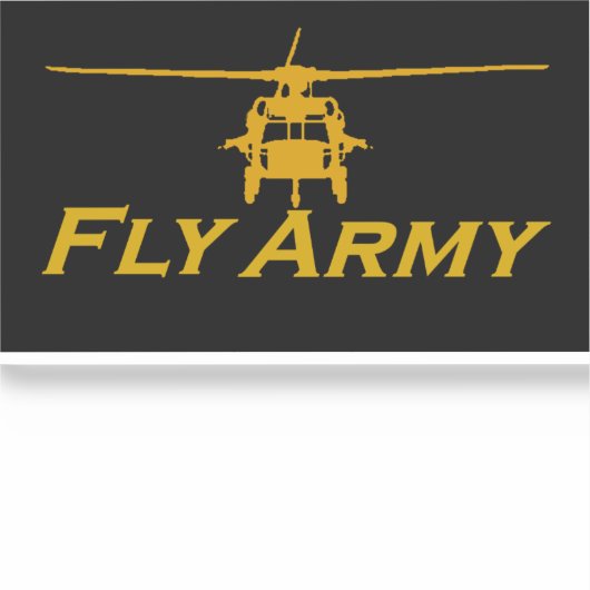 UH60 Blackhawk Fly Army - Transparent 4" breit Aufkleber (Vorderseite)