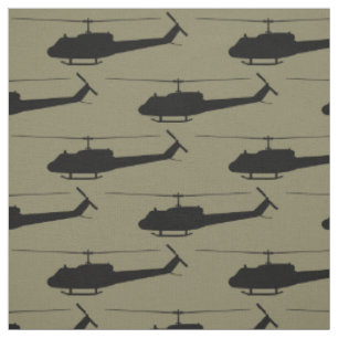 UH-1 Huey Black Silhouette Stoff