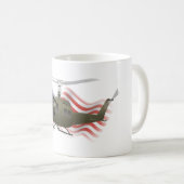 UH-1 Huey Helicopter mit US-Flagge Kaffeetasse (VorderseiteRechts)