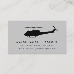 UH-1 Huey Pilot Business Card mit Muster Visitenkarte