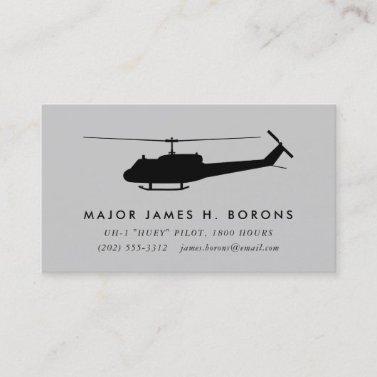 UH-1 Huey Pilot Business Card mit Muster Visitenkarte (Vorderseite)