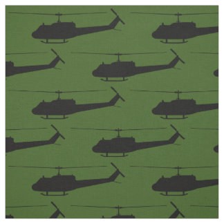UH-1 Huey Silhouette Black auf Green Stoff
