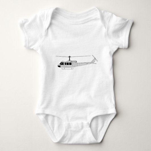 UH-1 Profil - Gebrauchshubschrauber Baby Strampler (Vorderseite)