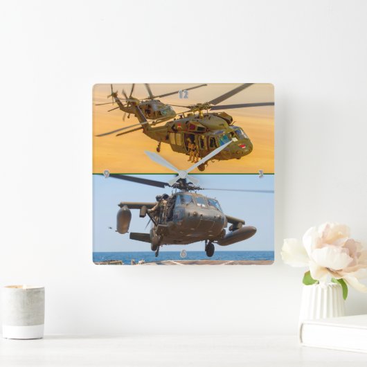 UH-60M SCHWARZHAWK QUADRATISCHE WANDUHR (Zuhause)
