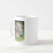 Uh oh Dauchsund grüner Hintergrund Kaffeetasse (Vorderseite Links)