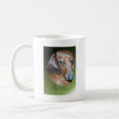 Uh oh Dauchsund grüner Hintergrund Kaffeetasse (Links)