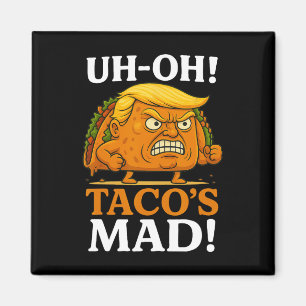 Uh Oh Tacos Wütendes Oranges Gesicht Taco  Magnet