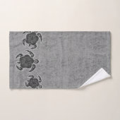 Uhane Honu Batik Hawaiian Turtle Coordinate - Gray Badhandtuch Set (Handtuch)