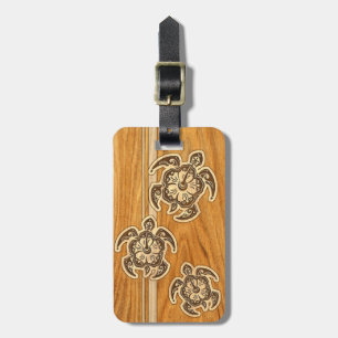 Uhane Honu Faux-Holz-Hawaiian-Schildkröten-Gepäcka Gepäckanhänger