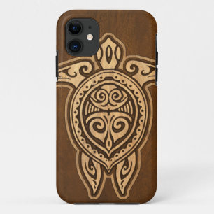 Uhane Honu Faux-Holz Hawaiianische Schildkröte iPh Case-Mate iPhone Hülle