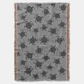 Uhane Honu Hibiskus Batik Hawaiian Turtle Decke (Vorderseite Vertikal)
