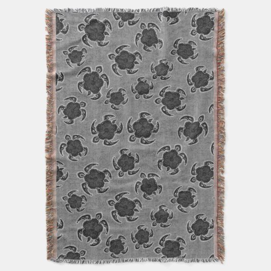 Uhane Honu Hibiskus Batik Hawaiian Turtle Decke (Vorderseite Vertikal)