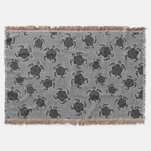 Uhane Honu Hibiskus Batik Hawaiian Turtle Decke (Vorderseite)