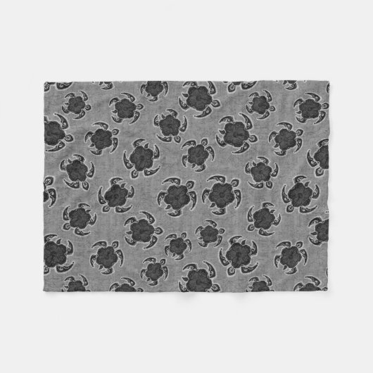 Uhane Honu Hibiskus Batik Hawaiian Turtle Fleecedecke (Vorderseite (Horizontal))