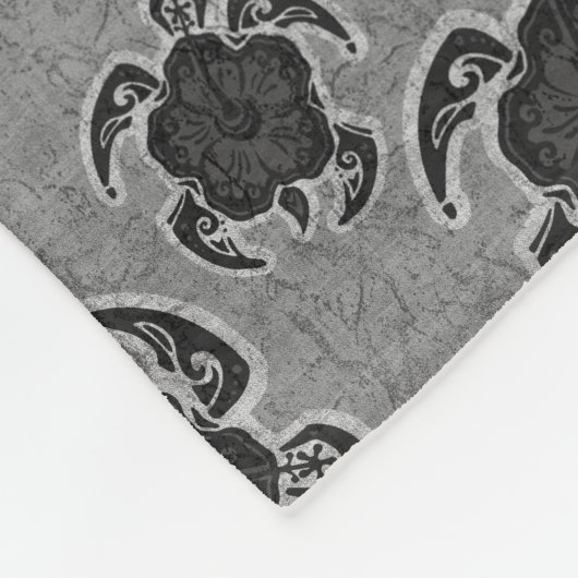 Uhane Honu Hibiskus Batik Hawaiian Turtle Fleecedecke (Ecke)