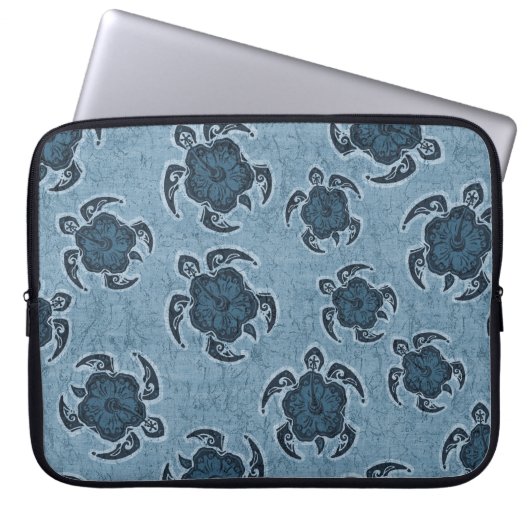 Uhane Honu Hibiskus Batik Hawaiian Turtle Wetsuit Laptopschutzhülle (Vorderseite)